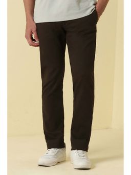Allen Solly - Brown Solid Regular Trouser