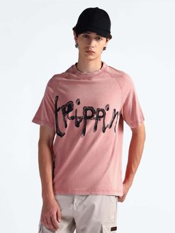 Flying Machine - Pink Typography Oversized T-Shirt