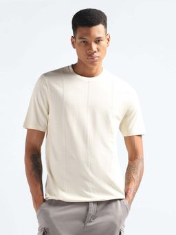 Flying Machine - White Patterned Regular T-Shirt