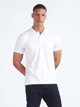 Flying Machine - White Printed Regular Polo T-Shirt