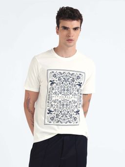 Flying Machine - White Printed Regular T-Shirt