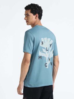 Flying Machine - Blue Printed Regular T-Shirt