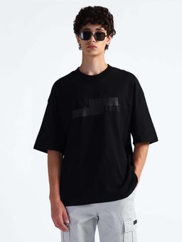Flying Machine - Black Printed Oversized T-Shirt