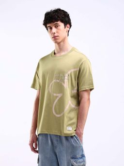 Flying Machine - Green Printed Relaxed T-Shirt