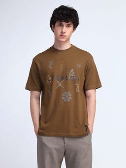 Flying Machine - Brown Printed Relaxed T-Shirt