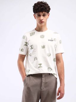 Flying Machine - White Printed Regular T-Shirt