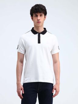 Flying Machine - White Solid Regular Polo T-Shirt