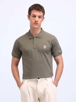 Flying Machine - Grey Solid Regular Polo T-Shirt