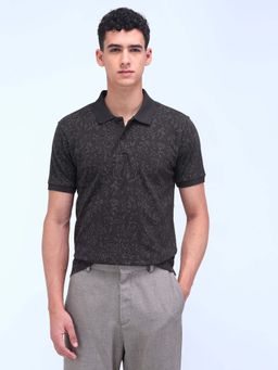 Flying Machine - Grey Printed Regular Polo T-Shirt