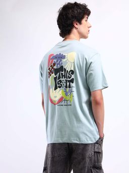 Flying Machine - Blue Printed Regular T-Shirt