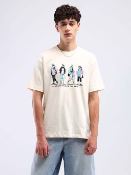 Flying Machine - White Printed Regular T-Shirt