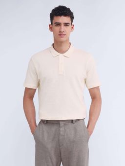 Flying Machine - White Solid Regular Polo T-Shirt