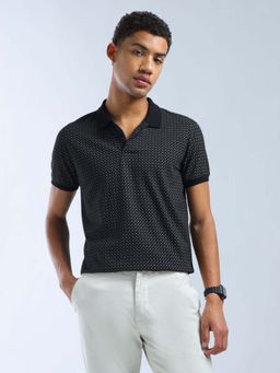 Flying Machine - Black Printed Regular Polo T-Shirt