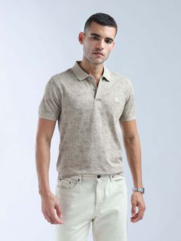 Flying Machine - Brown Printed Regular Polo T-Shirt