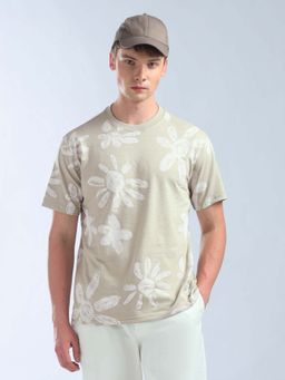Flying Machine - Green Printed Relaxed T-Shirt