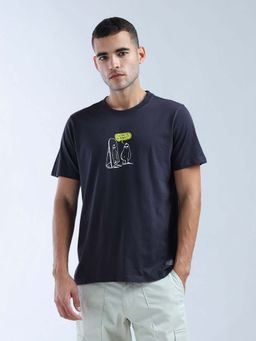 Flying Machine - Purple Printed Regular T-Shirt