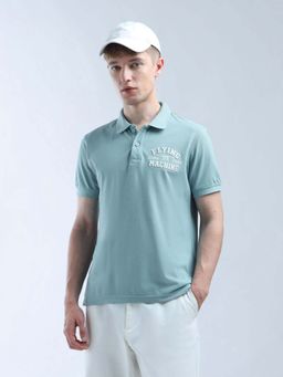 Flying Machine - Blue Solid Regular Polo T-Shirt