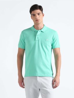 Flying Machine - Blue Solid Regular Polo T-Shirt