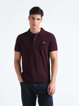 Flying Machine - Purple Solid Regular Polo T-Shirt