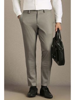 Louis Philippe - Grey Solid Regular Trouser