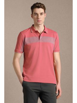 Louis Philippe - Pink Printed Regular Polo T-Shirt