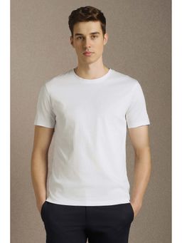 Louis Philippe - White Textured Slim T-Shirt