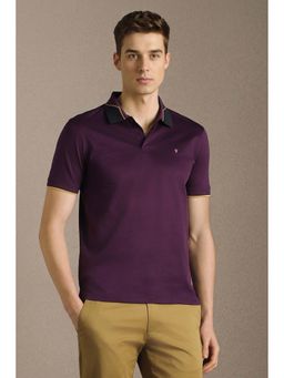 Louis Philippe - Purple Solid Slim Polo T-Shirt