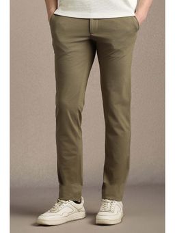Louis Philippe - Khaki Solid Slim Trouser
