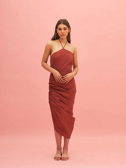 TheRealB - Boat Orchid Gathered Midi Dress