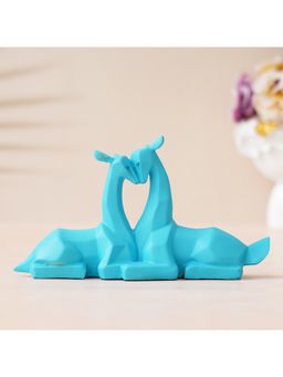 eCraftIndia - Blue Polyresin Couple Deer Statues Animal Figurines Decorative Showpieces