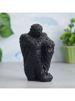 eCraftIndia - Black Polyresin Handcrafted Thinking Man Statue Human Figurine