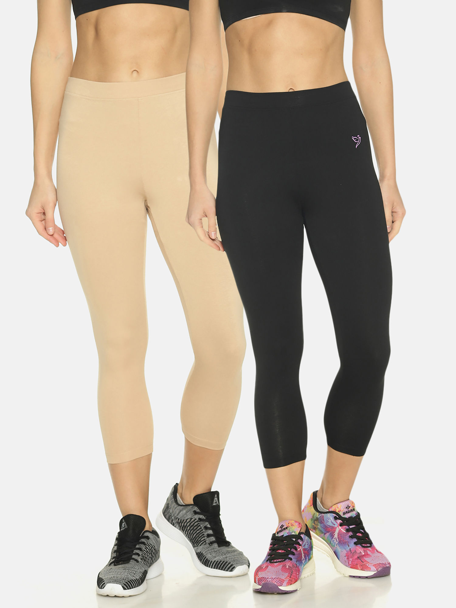 TWIN BIRDS Women Capri Legging Combo 