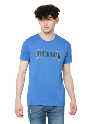 Royal Blue Regular Fit Round Neck Men's T-Shirt by Being Human Clothing main image 1