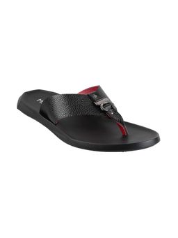 Metro - Mens Black Flat ChappalsMetro Mens Black Sandals
