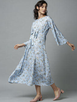 RAREISM - Blue Printed Midi Dress