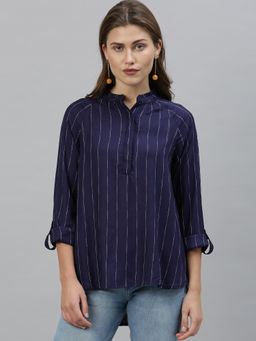 RAREISM - Navy Blue Stripes Top
