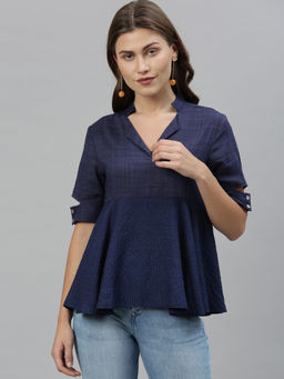 RAREISM - Navy Blue Solid Top