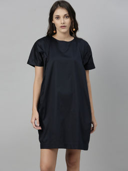 RAREISM - Navy Blue Solid Dress