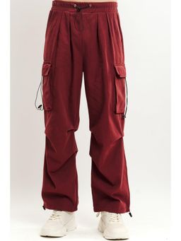 FREAKINS - Mens Maroon Street Style Cargo Pant