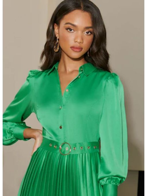 Green Dress Lipsy Shirt Dress Next Buy Lipsy Pleated Midi Shirt Dress With  Belt (6) Online