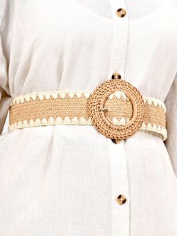 Kazo - Broad Elastic Raffia Belt