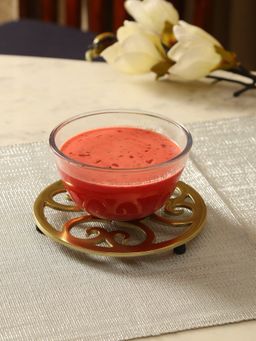 Revive Home - Matt Gold Flower Design Round Trivet - Style 03