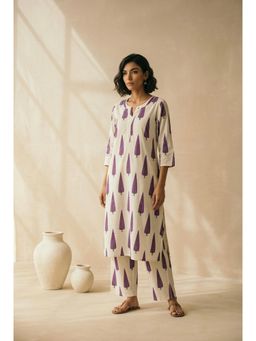 HERITAGE - Purple Hand Block Printed Cotton Co-ord Set