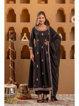 Juniper - Black Muse Kurta with Pant and Dupatta