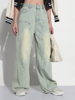 SHOWOFF - Edition Women's Blue High Rise Baggy Jeans