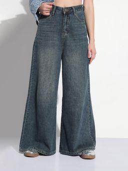 SHOWOFF - Edition Women's Blue High Rise Wide Leg Jeans
