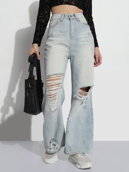 SHOWOFF - Edition Women's Blue High Rise Wide Leg Jeans