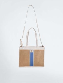 Tommy Hilfiger - Beige Sophia Li-Optic Flap Tote Bag