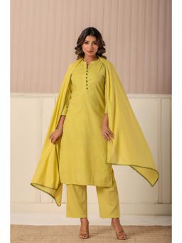 Do Dhaage - Women Green Regular Self Design Kurta with Pant and Dupatta (Set of 3)