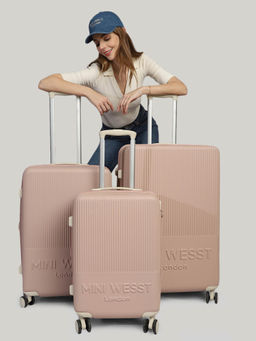 MINI WEST LONDON - Women Pink Solid Set Of 3 Luggage Bags (Pack of 3)